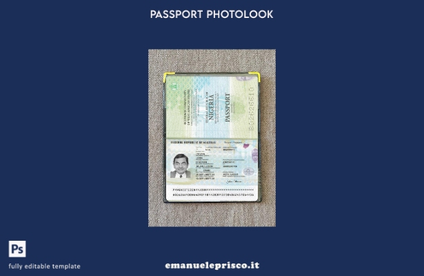 modello di photolook presente del passaporto della Nigeria in stile verificato